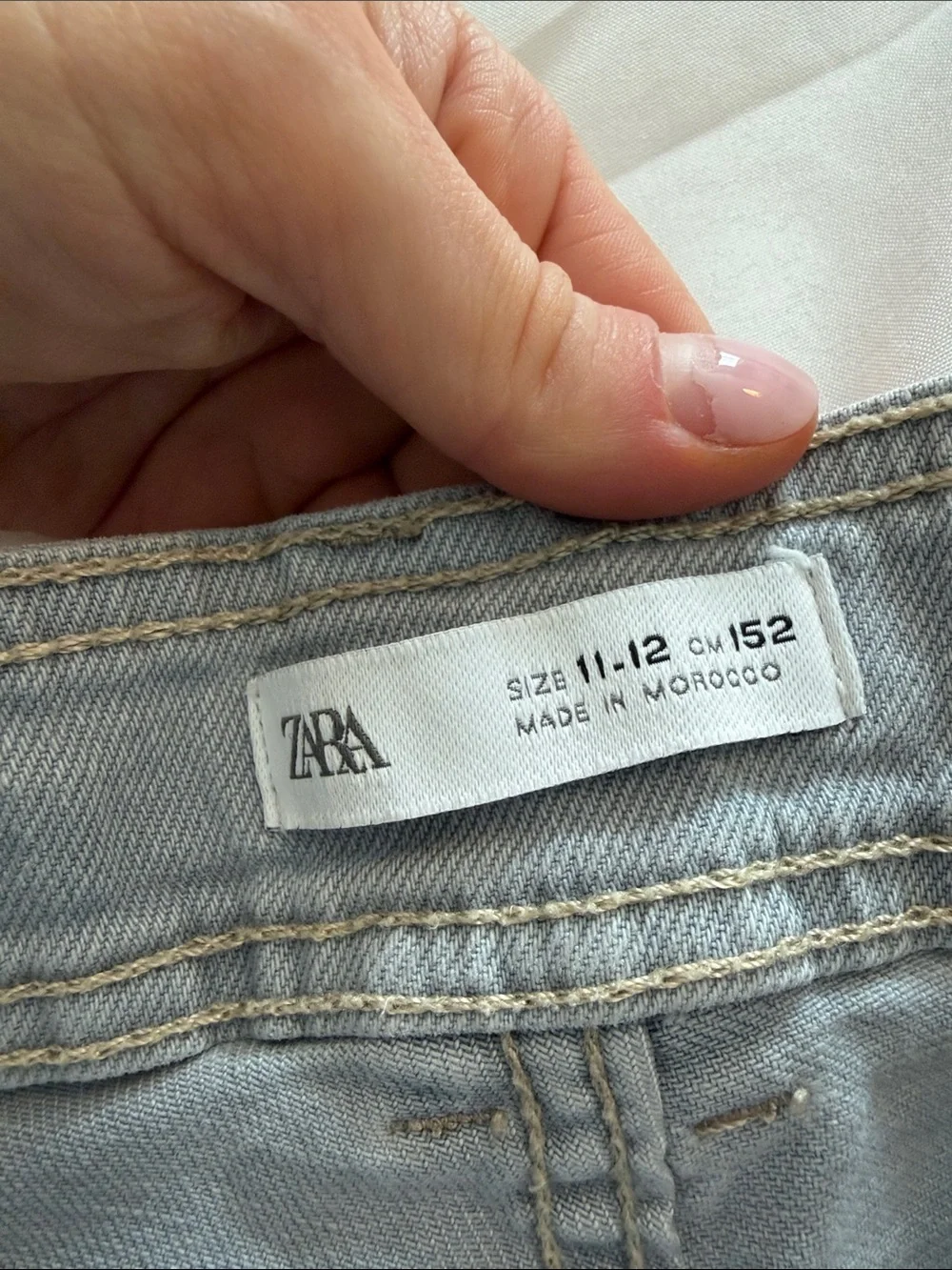 Zara Girls High-Rise Wide Leg Jeans in Light Gray- size 11-12